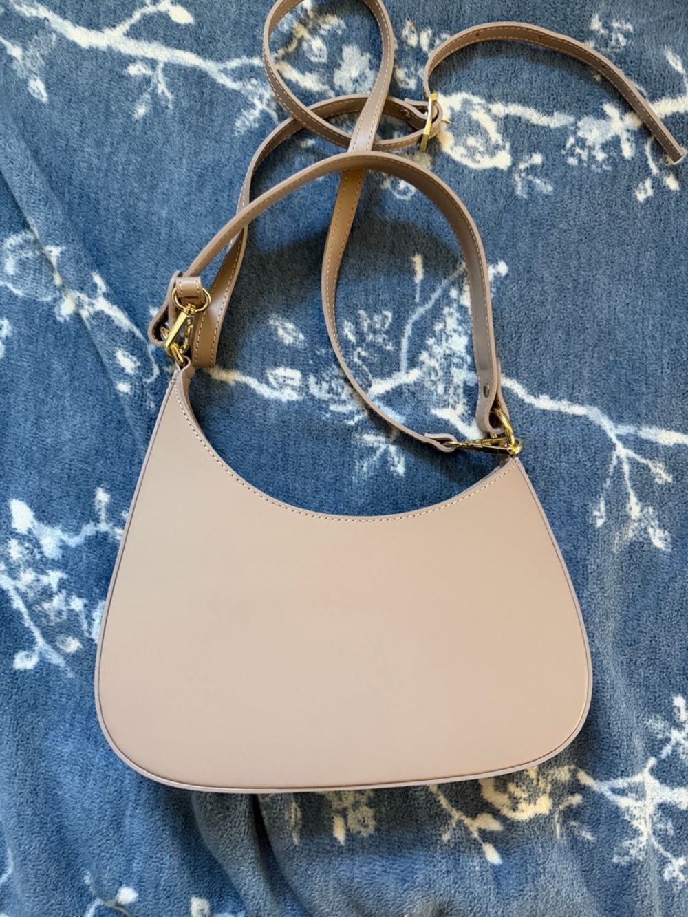Leather Minimalist Taupe Shoulder Bag - Sleek Everyday Crossbody